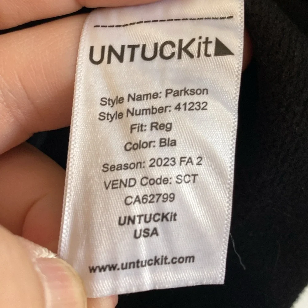 UNTUCKit Parkson Black Snap Pullover Sweatshirt Size L